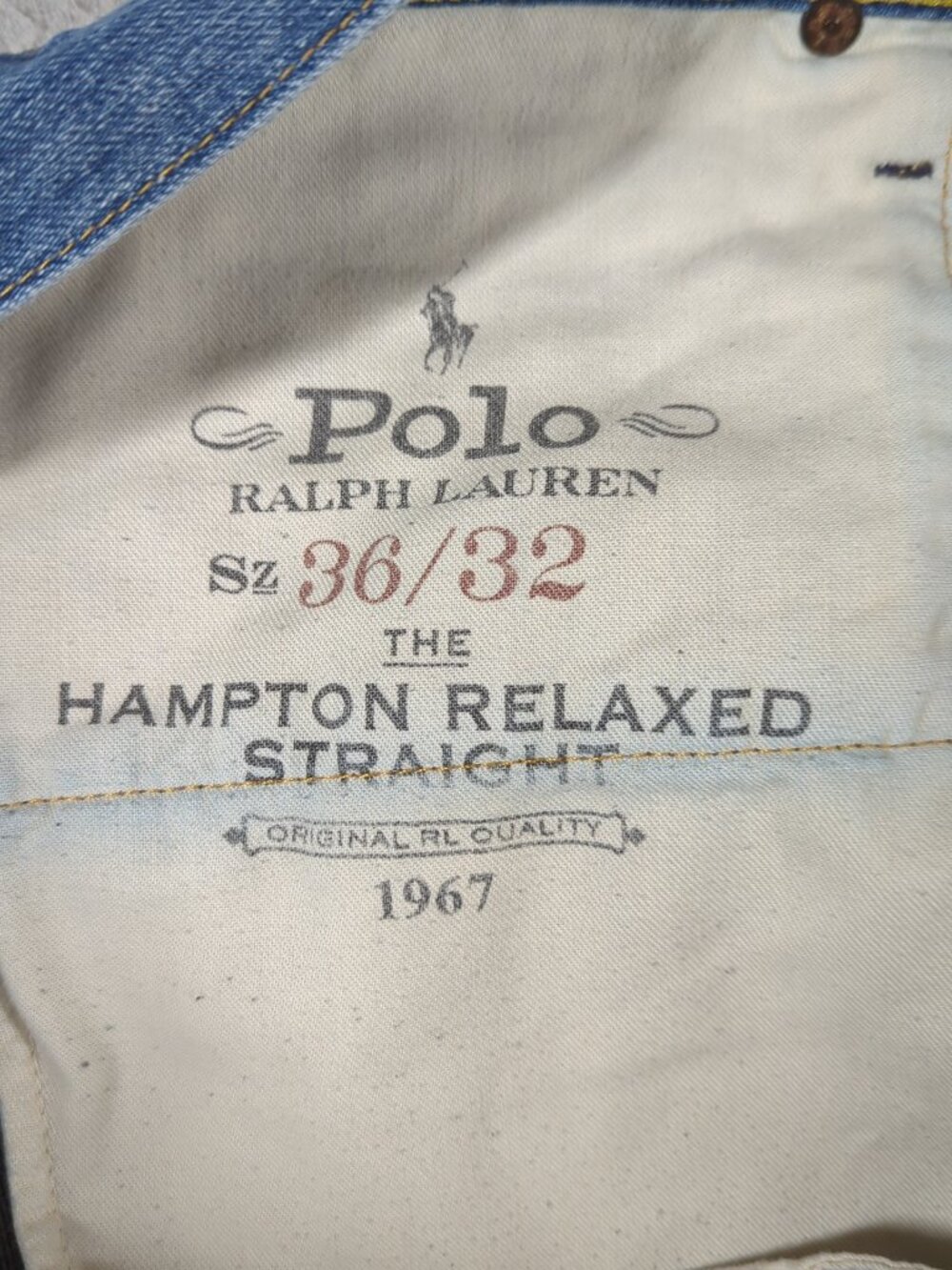 Polo Ralph Lauren Jeans Men's 36x32 (Actual 36x31) Blue Hampton Relaxed Straight - Picture 4 of 11